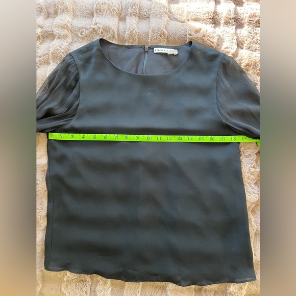 Alice + Olivia Vix Embellished Cuff Silk Blouse - Picture 10 of 11